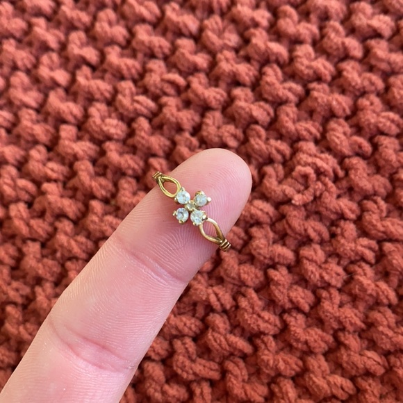 Antique 14K gold plated ring with white gemstones size 7 - Picture 6 of 10